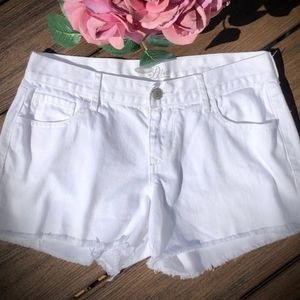 White jean shorts